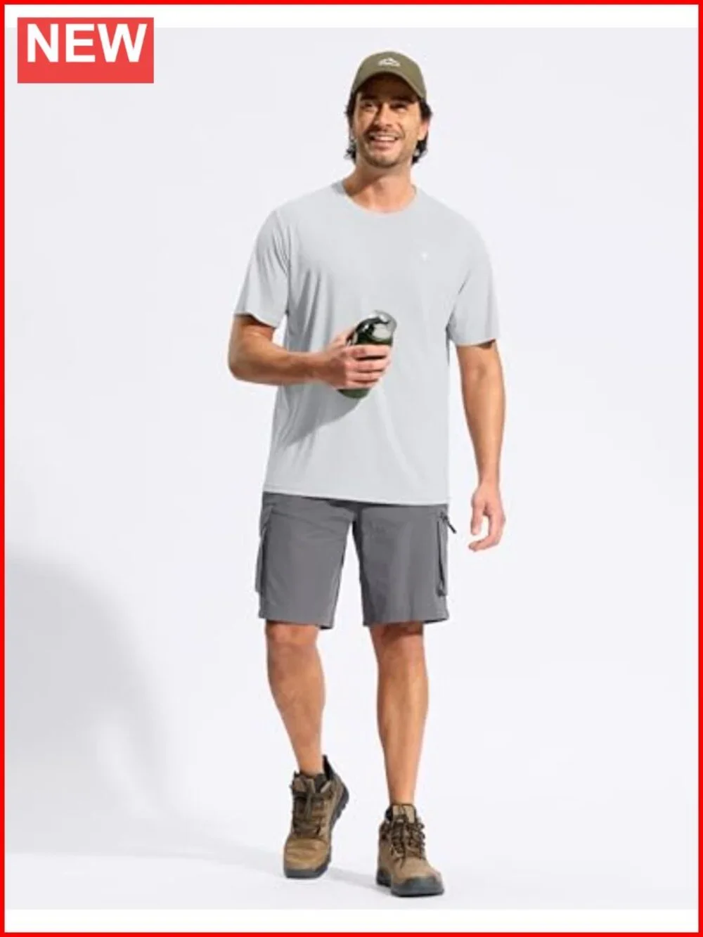 Men's UPF 50+ Rashguard Swim Shirt Quick Dry Lightweight Short Sleeve Sun